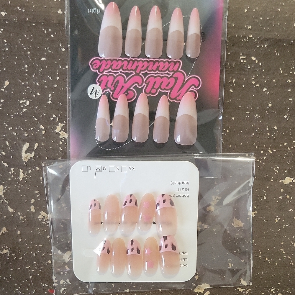 Pink and Nude Press-On Nails